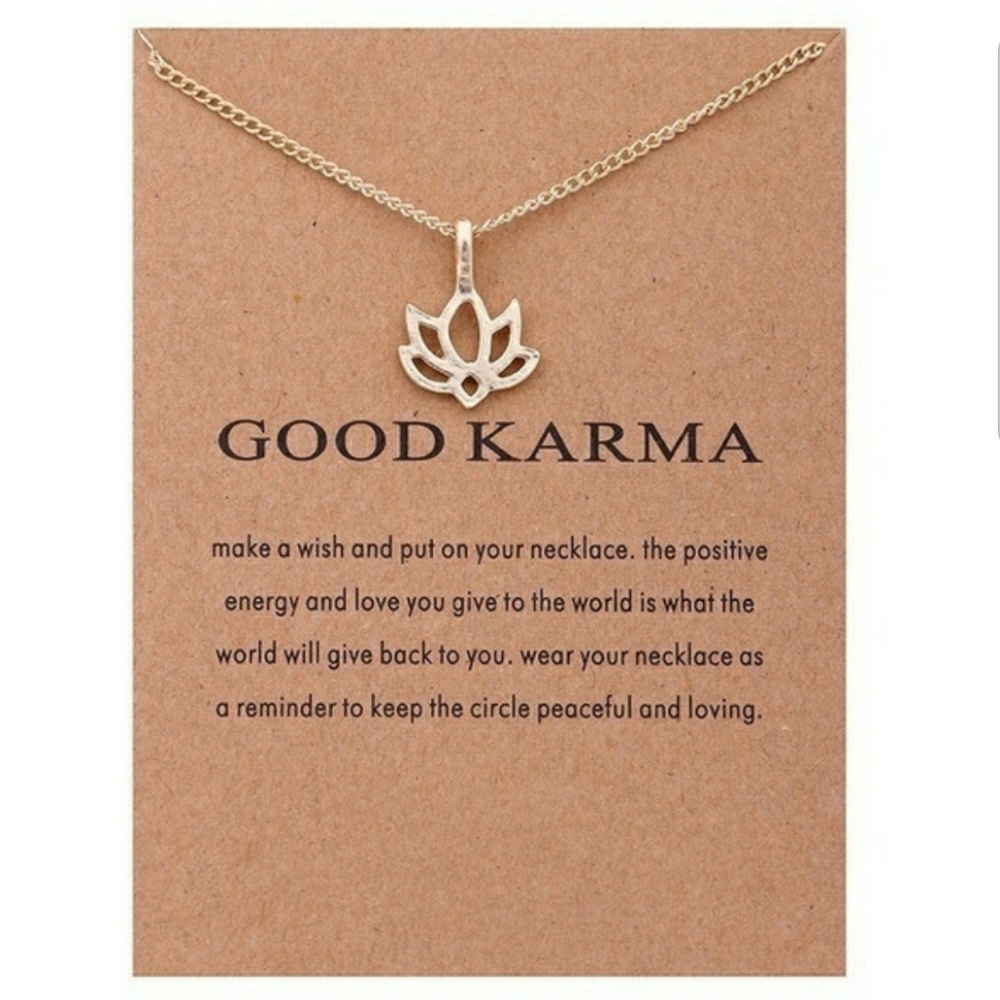 TWO FOR $12 -- dainty gold necklace - good karma